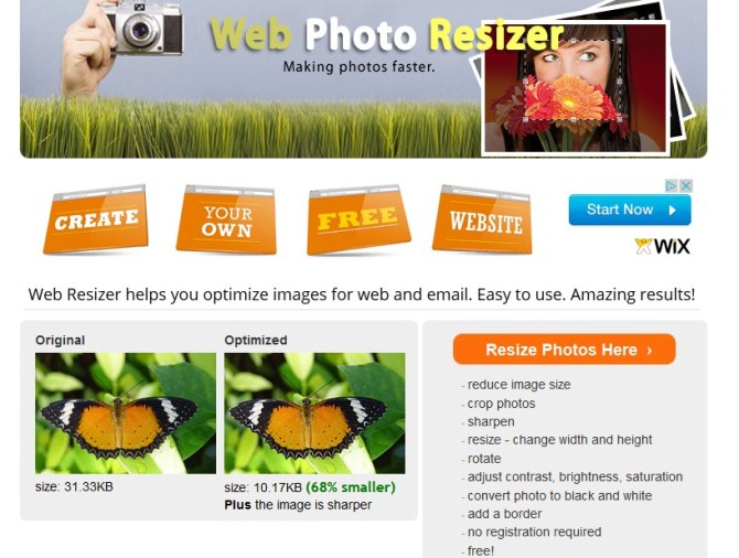 Edit Photo Online - Web Photo Resizer