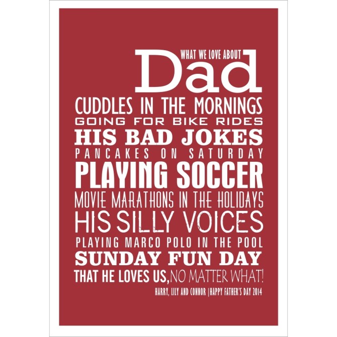 Personalised Father Day Gift - Prints