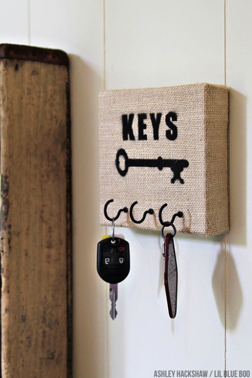 Streched Canvas Ideas - Canvas Key Holder