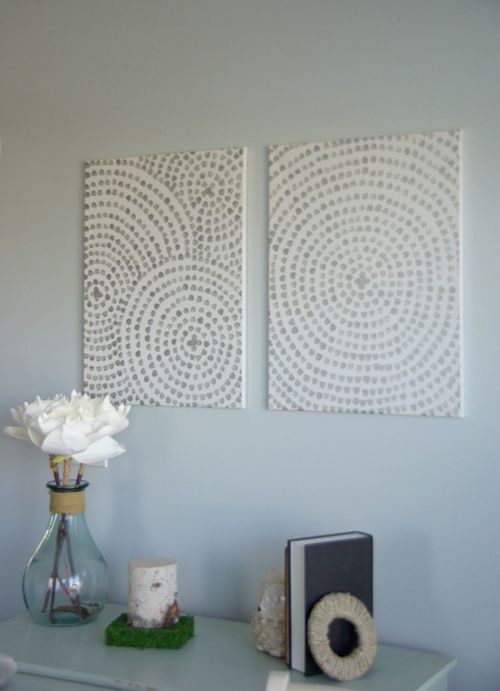 DIY Canvas Art Ideas - Silver Brush