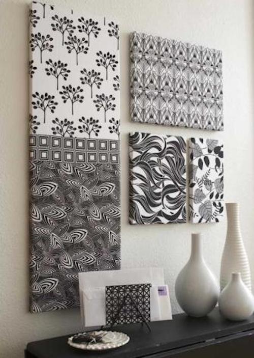 DIY Canvas Art Ideas - Fabrics