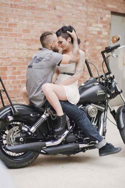 Couple Photos - Funky - Motorcycle