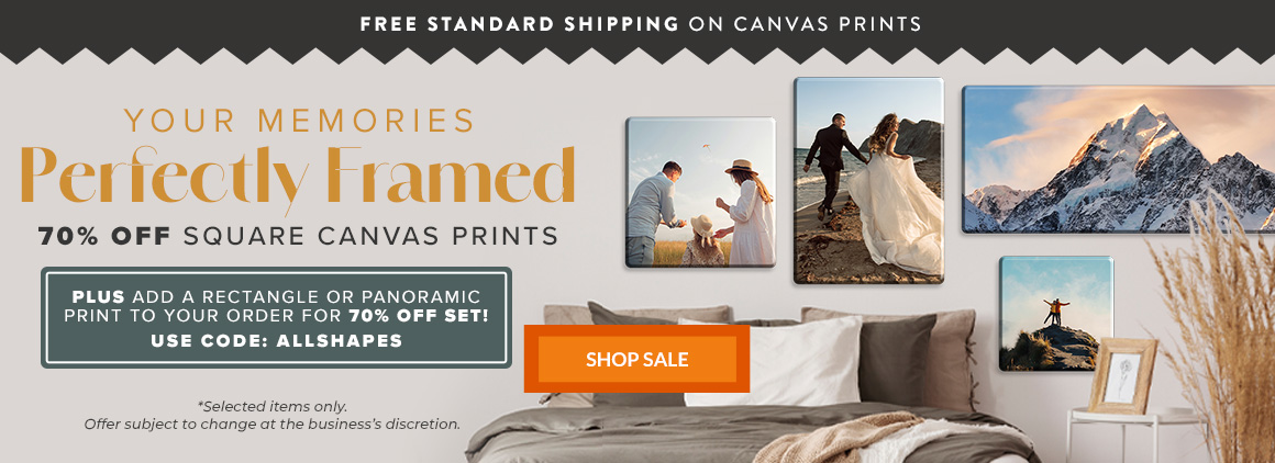 70% off square canvas prints
