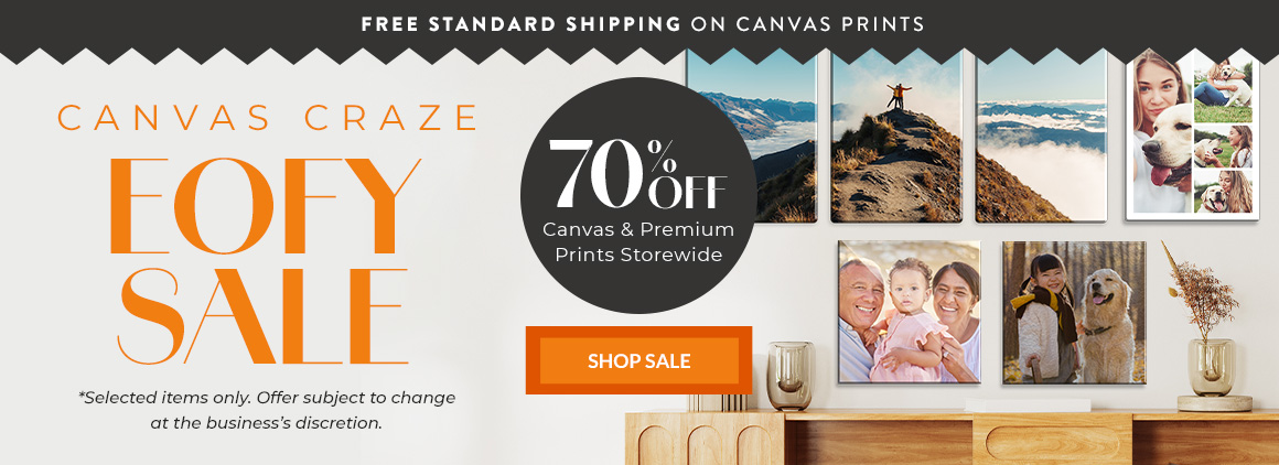 70% off ALL Canvas Photo Prints and Premium Metal and Acrylic Photo Prints